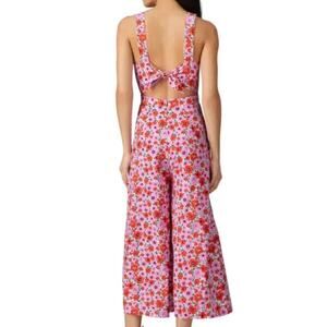 Yumi Kim Walk This Way Jumpsuit Womens Size 4 Floral Cut Out Self Tie Back